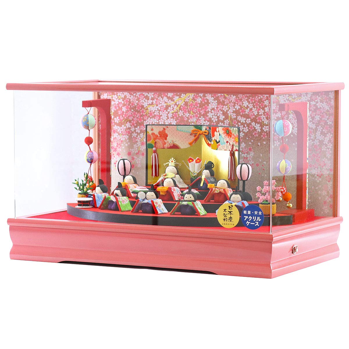 雛人形　3段　オルゴール付き 雛人形 7人飾り 3段 ケース オルゴール 灯り付き 専用箱付